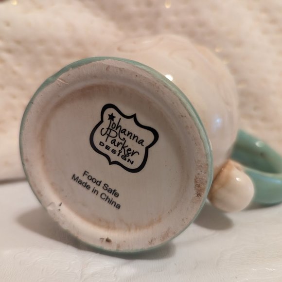 Johanna Parker Design Santa Claus Christmas Mug Cream and Mint Green VGC - Picture 3 of 4